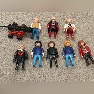 Vintage Playmobil Pirates Kids Figure Toy Set Lot Cannon Blue Black Red